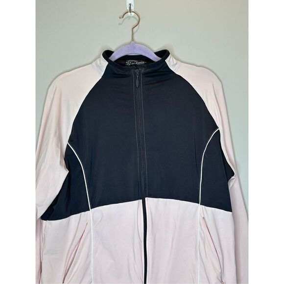 Tranquility by Soma Pink and Gray Color block Activewear Jacket Size XL - Picture 2 of 6